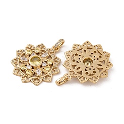 Brass Micro Pave Cubic Zirconia Pendants&nbsp;KK-E108-30G