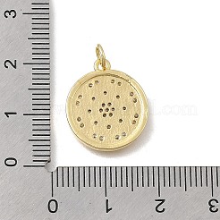 Flower Brass Micro Pave Cubic Zirconia Pendants&nbsp;KK-D431-050G