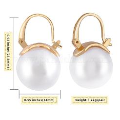 Pearl Earrings Gray Round Ball Hoop Dangle Earrings Stud Elegant Shell Pearl Drop Stud Imitation Freshwater Cultured Pearls Earrings Brass Charms Jewelry Gift for Women&nbsp;JE1096A