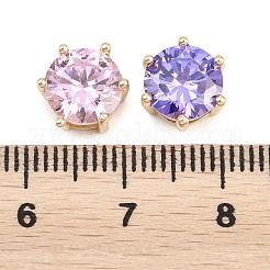 Brass Pave Cubic Zirconia Beads&nbsp;KK-H287-11B-G