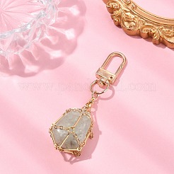Brass Braided Macrame Pouch Empty Stone Holder for Keychain&nbsp;KEYC-TA00021-04