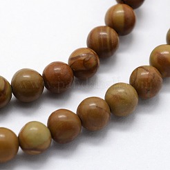 Natural Wood Lace Stone Wooden Jasper Beads Strands&nbsp;G-I199-17-12mm