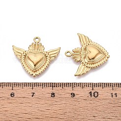 304 Stainless Steel Heart with Wings Pendants&nbsp;STAS-T067-27G