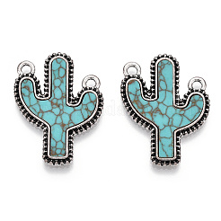 Alloy Pendants with Synthetic Turquoise&nbsp;PALLOY-TADZ0001-02AS