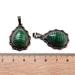 Synthetic Malachite Teardrop Pendants&nbsp;G-K363-01R-23