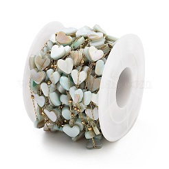 Handmade Heart Natural Shell Beaded Chains&nbsp;CHS-P019-05G