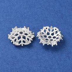 Rack Plating Brass with Clear Cubic Zirconia Bead Caps&nbsp;KK-G489-01S