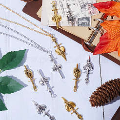 36Pcs 6 Style Tibetan Style Alloy Big Pendants&nbsp;FIND-SC0005-70