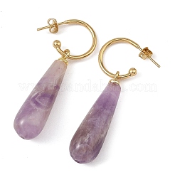 Natural Green Aventurine/Rose Quartz/Amethyst/Agate/Tiger Eye Dangle Earrings&nbsp;EJEW-JE07331