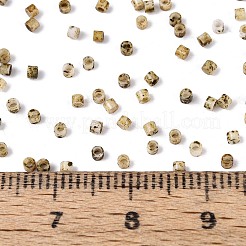 Spray Painted Picasso Cylinder Glass Seed Beads&nbsp;X-GLAA-T028-12A-11