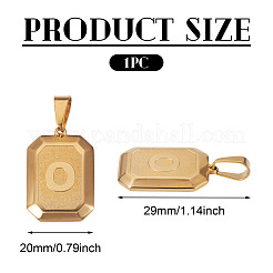 1Pc Stainless Steel Rectangle with Letter Pendants&nbsp;NJEW-TA0001-22O