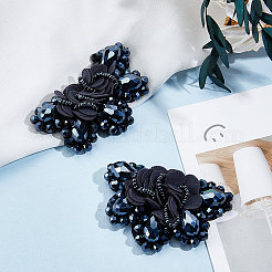 Glass & Cloth & Iron Shoe Buckle Clips&nbsp;HJEW-ME00089