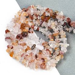 Natural Red Hematoid Quartz/Ferruginous Quartz Beads Strands&nbsp;G-G905-19