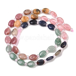 Cherry Quartz Glass & Natural  Rhodonite & Sodalite & Green Aventurin & Crazy Agate Beads Strands&nbsp;G-Z135-A12