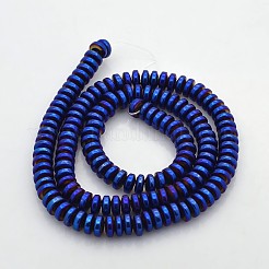 Electroplate Non-magnetic Synthetic Hematite Rondelle Beads Strands&nbsp;G-J216B-03