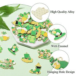 28Pcs 7 Style Saint Patrick's Day Theme Alloy Enamel Pendants&nbsp;ENAM-CJ0005-83