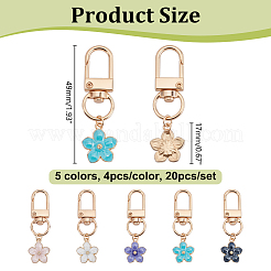 20Pcs 5 Colors Alloy Enamel Pendant Decorations&nbsp;HJEW-HY00173