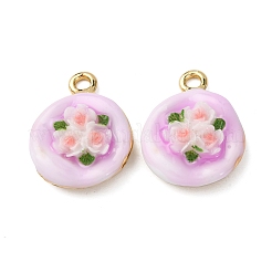 Light Gold Tone Alloy Enamel Pendants&nbsp;ENAM-B028-05KCG