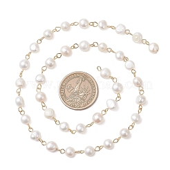Natural Cultured Freshwater Pearl Link Chains&nbsp;AJEW-JB01585-02