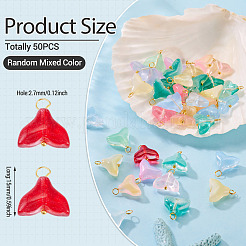 50Pcs Transparent Glass Pendants&nbsp;PALLOY-TAC0277