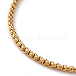 PVD Vacuum Plating 304 Stainless Steel Box Chain Anklets&nbsp;AJEW-AN00369