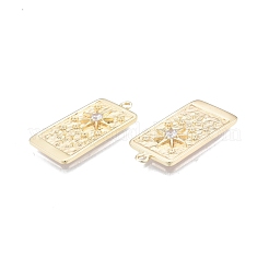 Brass Micro Pave Clear Cubic Zirconia Pendants&nbsp;KK-G432-18G