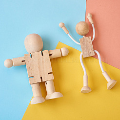 Unfinished Blank Wooden Robot Toys&nbsp;AJEW-TA0001-03