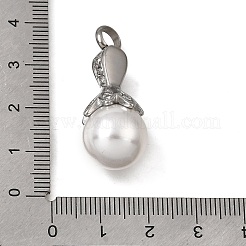 304 Stainless Steel & ABS Plastic Pearl Memorial Pendants&nbsp;PL-CBA387B-01P
