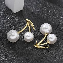 Brass Cherry Stud Earrings&nbsp;EJEW-R016-12G
