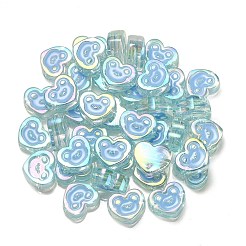 UV Plating Rainbow Iridescent Acrylic Enamel Beads&nbsp;OACR-G012-12A