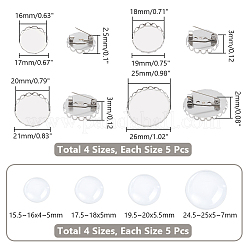 DIY Blank Dome 304 Stainless Steel Brooch Making Kit&nbsp;DIY-UN0056-14