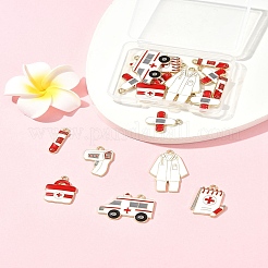 18Pcs 7 Styles Medical Theme Alloy Enamel Pendants&nbsp;FIND-FS0004-36