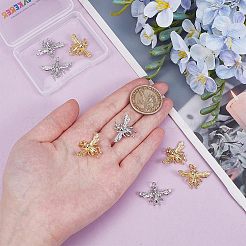 8Pcs 2 Colors Rack Plating Brass Pendants&nbsp;KK-GO0002-33