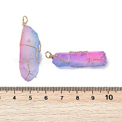 16Pcs Electroplated Raw Rough Natural Quartz Crystal Pendants&nbsp;PALLOY-AB00115