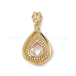 Brass Micro Pave Clear Cubic Zirconia Pendants&nbsp;KK-G439-03G