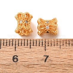 Brass Micro Pave Clear Cubic Zirconia Beads&nbsp;KK-CBA25B2-06G