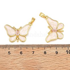 Brass Pave Clear Cubic Zirconia Pendants&nbsp;CU-T001-07G-A
