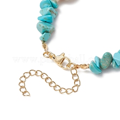 4Pcs Natural Topaz Jade & Green Aventurine & Rose Quartz & Synthetic Turquoise Chip Beads Charm Bracelets&nbsp;BJEW-TA00640