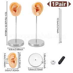 2Pcs 2 Styles Silicone Ear Model Shaped Earring Display Stands with Metal Support&nbsp;DIY-UN0007-53