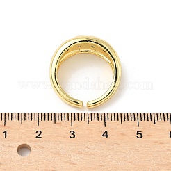 Brass Micro Pave Cubic Zirconia Adjustable Cuff Rings&nbsp;RJEW-V009-08G