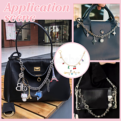 Alloy Enamel with Glass Heart Dinosaur Cherry Charm Aluminum Curb Chain Bag Decorative Chains&nbsp;AJEW-PH01668
