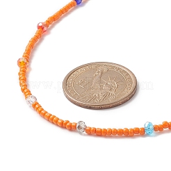 Glass Seed Beaded Necklace for Women&nbsp;NJEW-JN04258