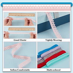 30 Yards 10 Colors Polyester Elastic Flower Lace Ribbons&nbsp;OCOR-BC0006-76