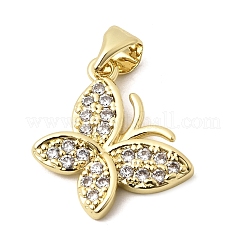 Brass Micro Pave Clear Cubic Zirconia Pendants&nbsp;KK-A296-03A-G