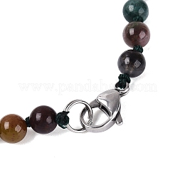 Natural Indian Agate Flower Pendant Necklaces&nbsp;NJEW-N064-08H