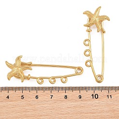 Starfish 304 Stainless Steel Safety Pins Brooch Findings&nbsp;SA-CBA098D-16H-G03