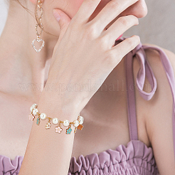 Light Gold Plated Alloy Enamel Charms&nbsp;ENAM-PH0001-52LG