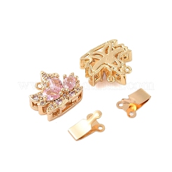 Brass Micro Pave Cubic Zirconia Box Clasps&nbsp;KK-B100-035G