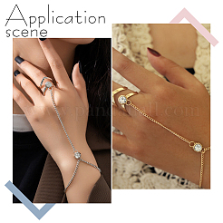 2Pcs 2 Colors Crystal Rhinestone Ring Bracelets Set&nbsp;BJEW-AN0001-17