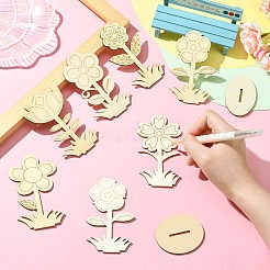 6 Styles DIY Unfinished Wood Flowers Cutout&nbsp;WOOD-CJ0002-30
